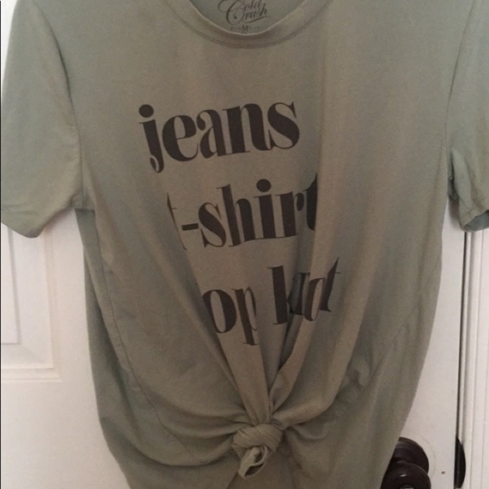 mint colored t-shirt